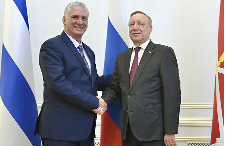 Se reúne Díaz-Canel con Gobernador de San Petersburgo 