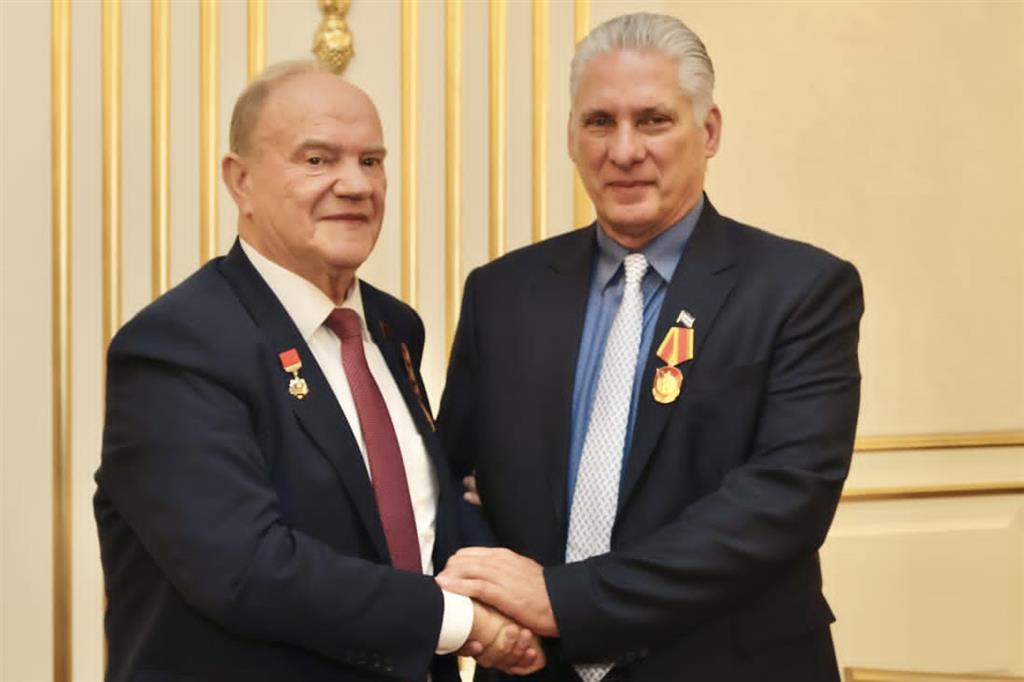 Guennadi Ziuganov y Miguel Díaz-Canel
