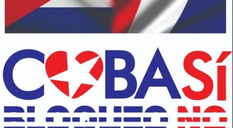 Banner alegórico al bloqueo contra Cuba Banner alegórico al bloqueo contra Cuba