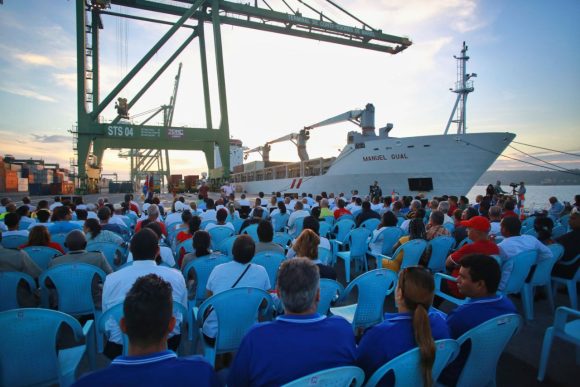 Preside Marrero Cruz inauguración de la ruta naviera y comercial del ALBA-TCP. Foto: Enrique González Díaz (Enro)/ Cubadebate