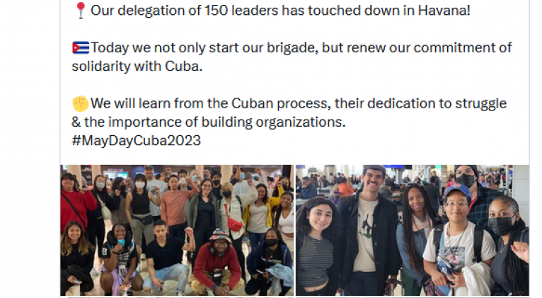 llegada a Cuba de delegación de jóvenes de EEUU llegada a Cuba de delegación de jóvenes de EEUU