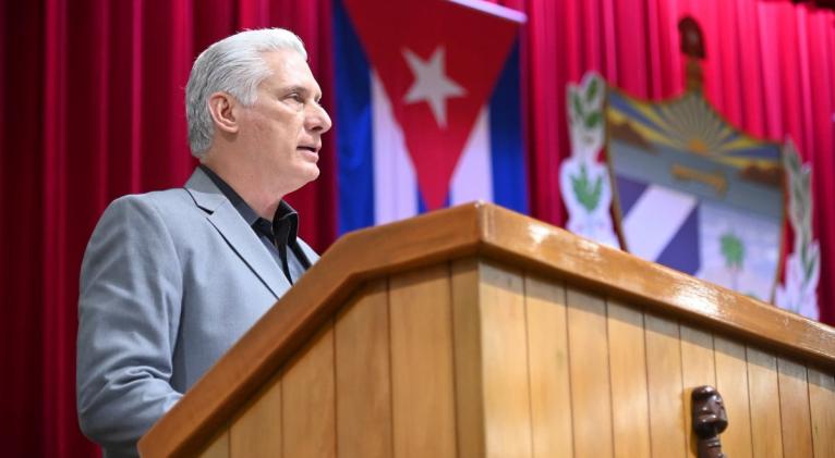 Miguel Díaz- Canel en  Parlamento cubano