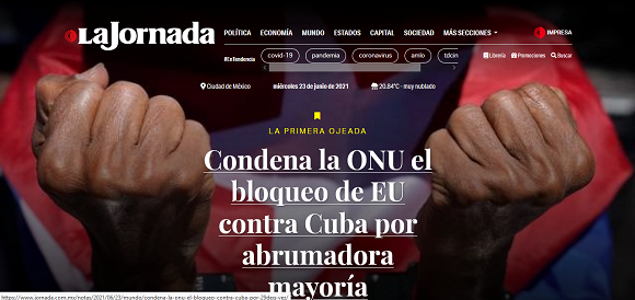 Líderes mundiales y medios de prensa destacan victoria de Cuba en ONU Líderes mundiales y medios de prensa destacan victoria de Cuba en ONU